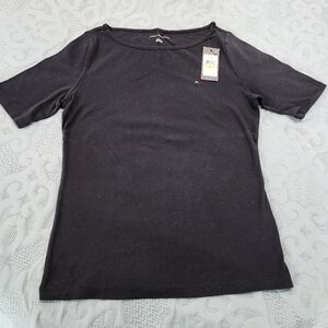 NWT Tommy Hilfiger navy blue elbow length  shirt